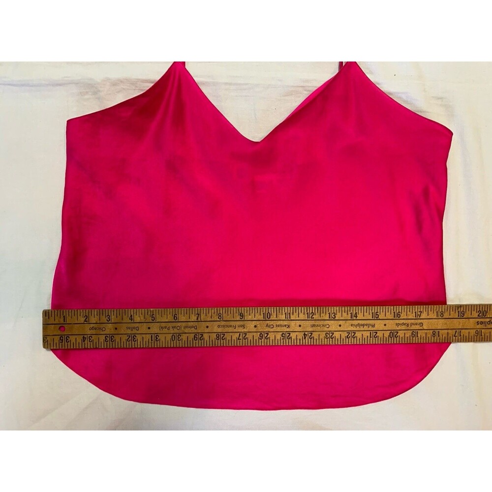 Vintage Morgan Taylor Silk Camisole Cami Tank Top Medium Hot Pink V-neck Dressy - Picture 6 of 9